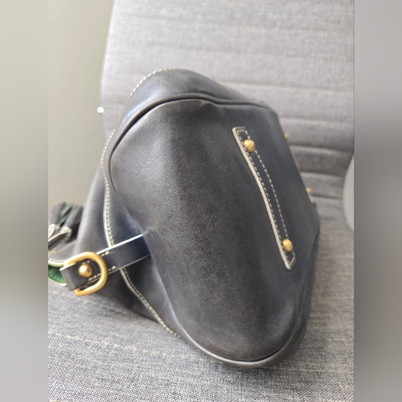 Dooney & Bourke Savannal Leather Satchel - Dark Navy - Picture 7 of 13